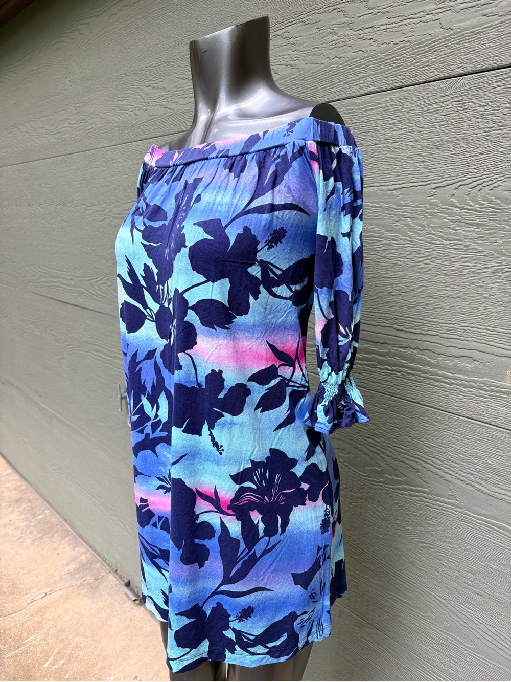 Tori Richard Off Shoulder Beachy Floral Dress